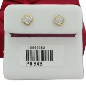 GENUINE 0.25 Cts DIAMONDS STUD EARRINGS 10K GOLD - Free Certificate- SCREW BACKS - Picture 1 of 4