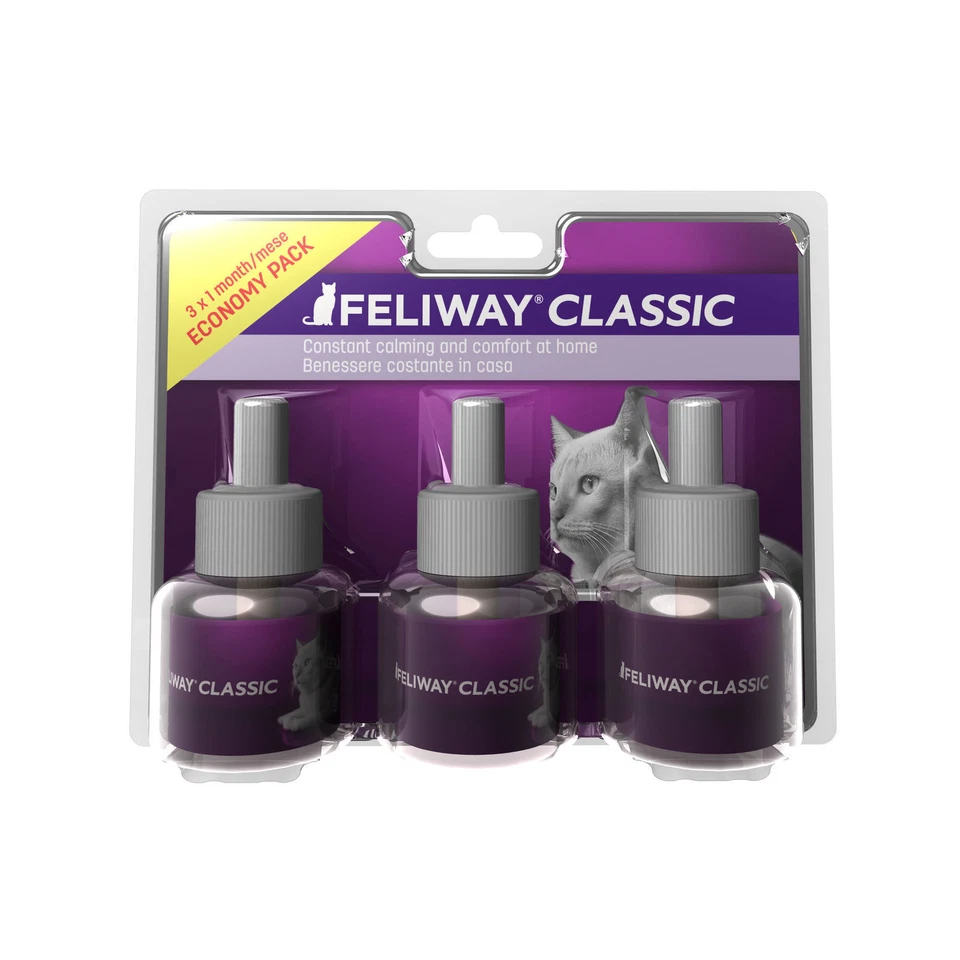 Feliway Refill Cat Kitten Stress Relief Anxiety Calming Pack Of 3 (90 Days) 48ml - Image 1 of 1