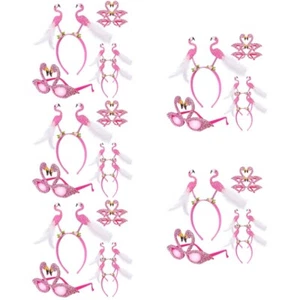 5 Sets Flamingo Headband Flamingo Glasses Party Headband Party Eyeglasses - Picture 1 of 12