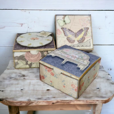 Juego de 3 cajas de regalo efímeras artesanales de 4x2" para cualquier ocasión especial Foto 1 de 4