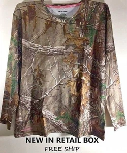 New NWT Womens Realtree APS Thermal Crew Neck Top Camo Green Size XXL 44-46 - Picture 1 of 5