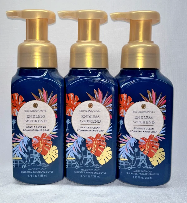 3 Endless Weekend Bath & Body Works 温和发泡手皂 8.75 液量盎司 — 第 1/1 张图片