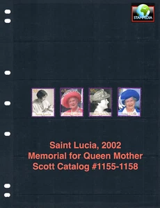 1/2 off $5.00 Scott Value - 2002 ST LUCIA Queen Mother Memorial 102 MNH NH UMM - Picture 1 of 4