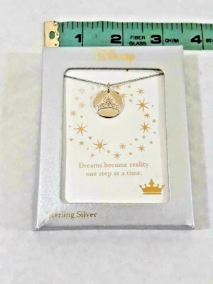 Disney Sterling Silver Cinderella Crown Necklace Discontinued - Image 1 of 4
