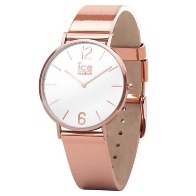 ICE City Sparkling Rose Stainless Steel and Leather Strap Women's Watch. 015085 - Image 1 of 4