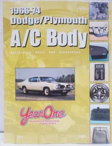 Year One Automotive Restoration Catalog 1966-74 Dodge Plymouth A/C Body RA101 - Foto 1 di 5