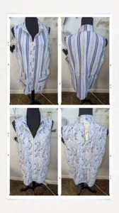 Blue & White Chico's Zenergy SZ 2 (Lg) Reversible Vest Golf - Picture 1 of 2
