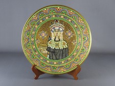 Gialletti Deruta Dish Figure Mosaic Byzantine Theodora Majolica Xx Century