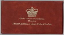Great Britain. 1980 Special folder Fdc. 80th birthday of Queen Mother. + Coin