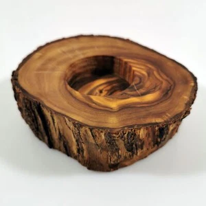 Teelichthalter Kerzenhalter Eierbecher Olivenholz rustikal - Bild 1 von 9