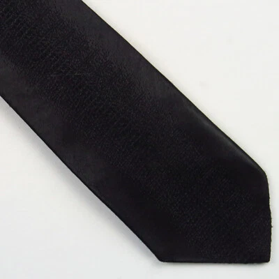 男式领带黑色纹理醋酸纤维人造丝混纺紧身 55x1.75 — 第 1/4 张图片