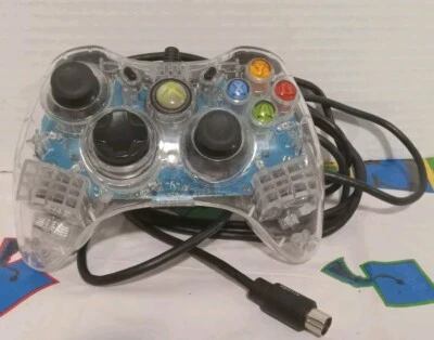 Xbox 360 Afterglow Clear Blue Wired Controller PL-3602 - No Breakaway  - Image 1 of 3