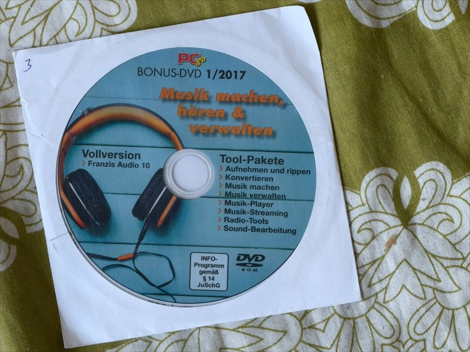 PC GO Bonus DVD 1/2017 Franzis Audio 10 Tool-Paket Musikbearbeitung Software - Bild 1 von 1