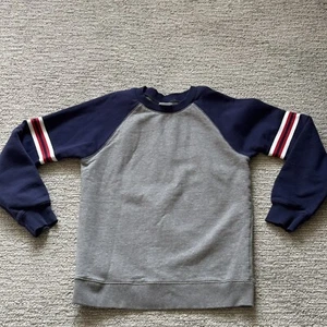Hanna Andersson Sweatshirt Boys Size 140 (US 10) Color Block Gray Navy Pullover - Picture 1 of 6