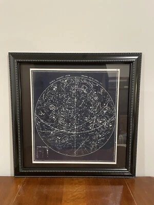Arte de pared antiguo del zodiaco con impresión enmarcada de carta de estrellas de 18x18 constelaciones Foto 1 de 3
