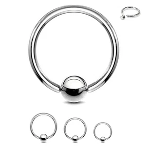 Ball Closure Ring Continuous Circular Piercing Bar Surgical Steel Ear Septum - Picture 1 of 2