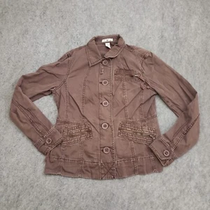 Caribbean Joe Jacket Womens Small Brown Outdoors Buttons Lightweight Ladies - Picture 1 of 9