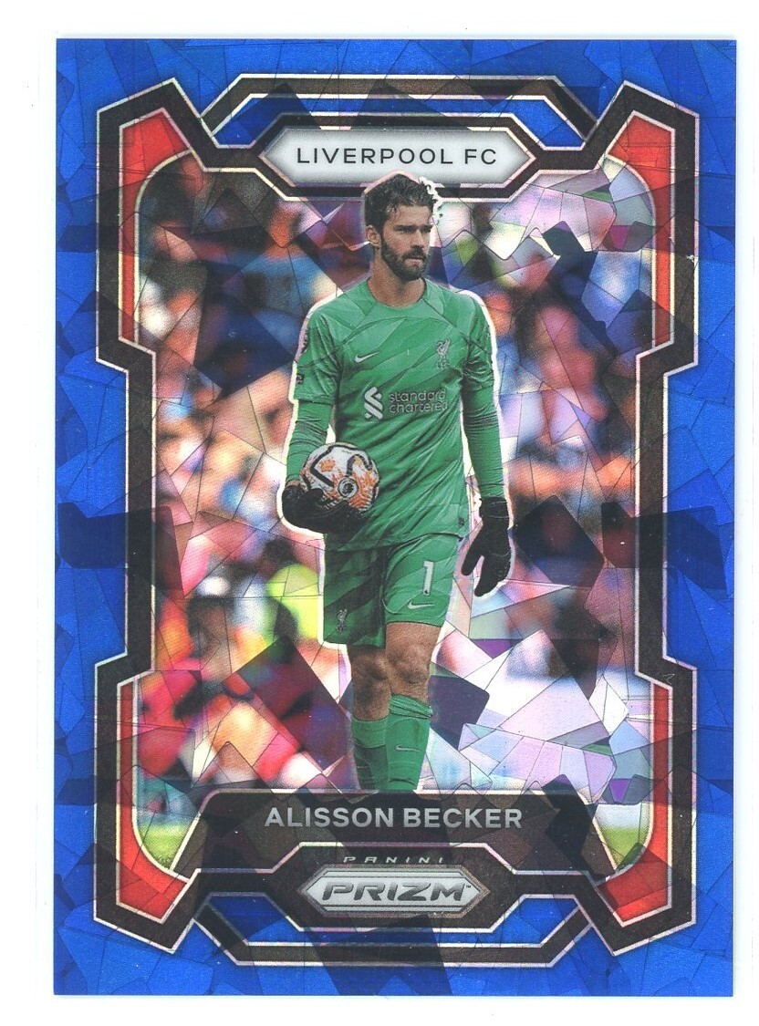 2023-24 Panini Prizm Premier League Alisson Becker Blue Ice /75 - Liverpool