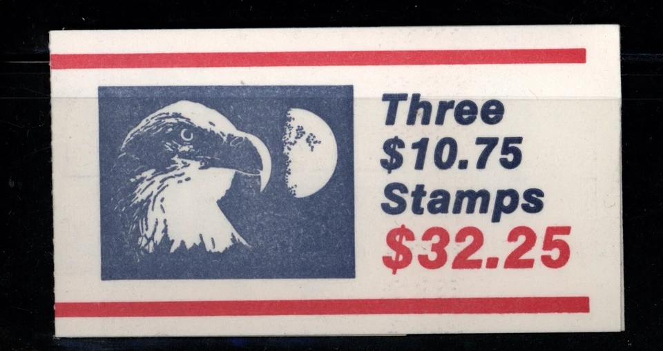 US Scott BK148 Unexploaded Booklet Eagle and Half moon strip 3 $10.75 stamps - Image 1 of 1