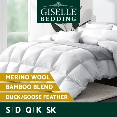 Giselle Microfibre Bamboo Quilt Goose Duck Feather Down Duvet All Season - image 1 of 4