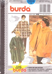 Burda 3324 Sewing Pattern ~ Misses' /Women's Cape ~ Sizes 8/10-12/14-16/18-20/22 - Picture 1 of 5