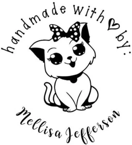 Ideal 400R Handmade with Love by Custom Self Inking Stamp Rubber Stamp Ink Stamp - Picture 1 of 5
