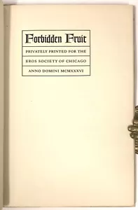 Limited Edition Norman W. Forgue Forbidden Fruit Black Cat Press 1936 - Imagen 1 de 6