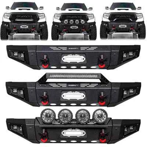 Vijay For 2019-2024 Dodge Ram 1500 Steel Front Bumper W/Winch Plate&LED Lights - Picture 1 of 17
