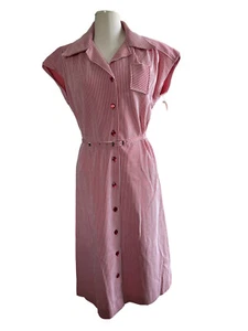 Greentree by Walden Women's Dress Size 16-1/2 Red White Striped Knit NOS NWT - Picture 1 of 10