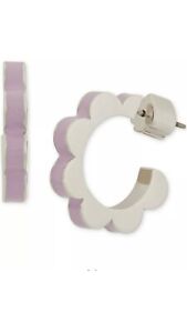 $58 Kate Spade lilac  large scalloped 2.6" hoop earrings - G1