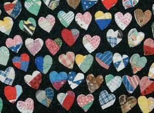 20 PRIMITIVE ANTIQUE CUTTER QUILT MINI HEARTS 1" Scrapbooking! Applique  - Picture 1 of 2