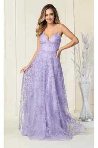 Womens Dresses For Formal Wedding Guest Long V-Neck Sleeveless A-Line Plus Size - Picture 1 of 18