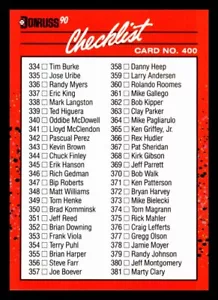 1990 Donruss #100 Checklist 28-129 Pack border Cards 28 - 129 Free Shipping - Picture 1 of 2