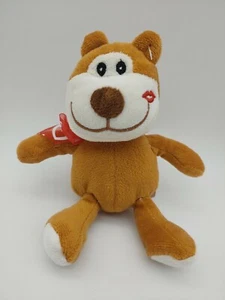Greenbrier 6" Valentine Teddy Bear w red bow, lips on cheek, hearts Plush Toy - Picture 1 of 9