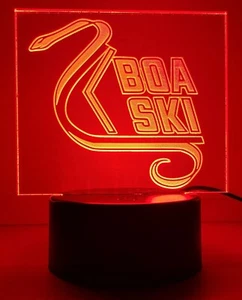 Boa Ski Vintage Snowmobile Laser Engraved Acrylic Lighted Desktop Remote Sign - Picture 1 of 6