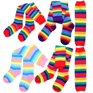  Stockings Set Rainbow Arm Warmers over Knee Socks for Women Women's - Picture 1 of 12