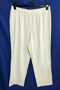 TANJAY Stretch Knit STRAIGHT LEG FLAT FRONT White Dress Pants ELASTIC WAIST 18 - Picture 1 of 4
