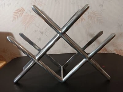 Estante de vino de aluminio vintage Torre & Tajo 4 botellas punta tic tac (hecho en India) Foto 1 de 4