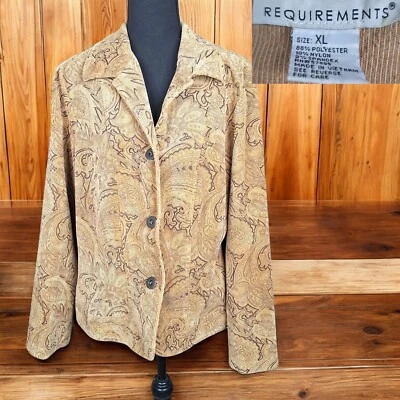 Chaqueta Blazer Mujer Requisitos XL Beige Sin Estructura Geométrica 3 Botones Foto 1 de 4
