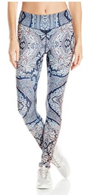 Pantalones de Yoga Karen Kane Active Paisley Estampado Pop Largos Elastizados - $75 Foto 1 de 2