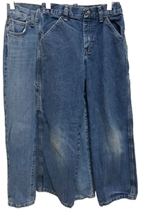 LOT of 2 Boys Blue Denim Jeans-Wrangler Carpenter/Place Straight (Size 10 Slim) - Picture 1 of 7
