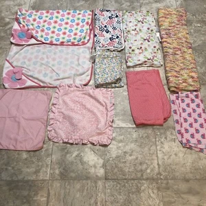 Baby Girl Blankets 6 Two Baby Towels - Picture 1 of 8