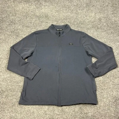 Moletom masculino Travis Mathew jaqueta azul grande zíper completo bolsos elásticos golfe - Imagem 1 de 4