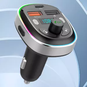 BT 5.3 MP3 Player FM Transmitter Wireless Radio Adapter USB PD Auto Ladegerät* - Bild 1 von 12