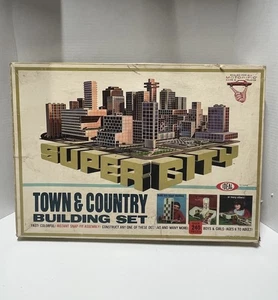Vintage 1967 Ideal Super City Town & Country Building Set in Box - Bild 1 von 15