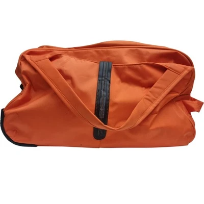 Bright Orange Rolling Duffle Bag Travel Wheeled Soft Case Lightweight - Image 1 of 4