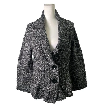 Cárdigan Suéter Dressbarn Para Mujer Gris Medio Mezcla de Lana Mantón Cuello 2 Botones Foto 1 de 4