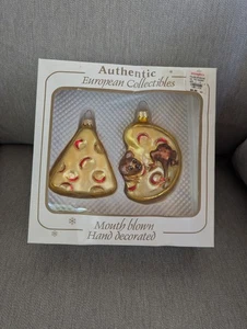 Ornamento natalizio vintage ucraino vetro soffiato topo formaggio svizzero europeo nuovo con scatola - Foto 1 di 11