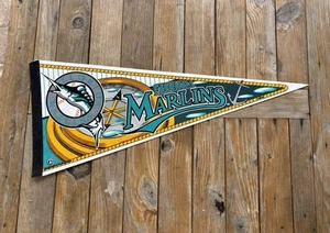 Vintage MLB Pennant Florida Marlins Tag Express 29" x 12" - Picture 1 of 6