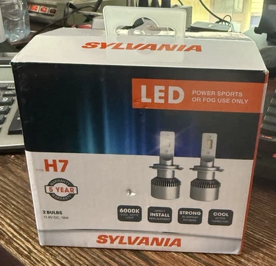 2-PACK Sylvania H7 LED BULBS POWER SPORTS OFF ROAD FOG LIGHTS BRIGHT WHITE NEW!! - Image 1 of 4